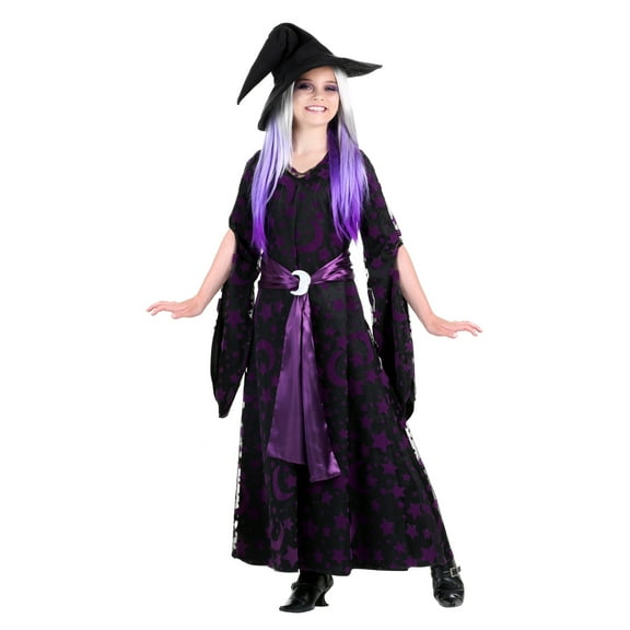 Girls Purple Moon Witch Costume