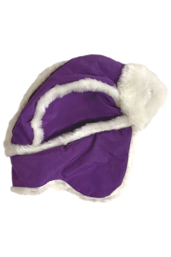 Girls Purple Nylon Trapper Hat Fleece & Plush Lined