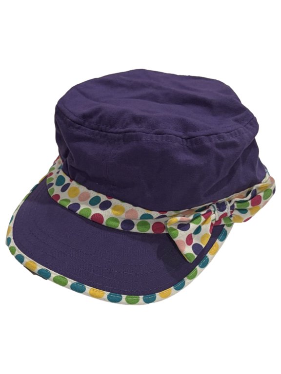 Girls Purple Polka Dot Baseball Cap Hat
