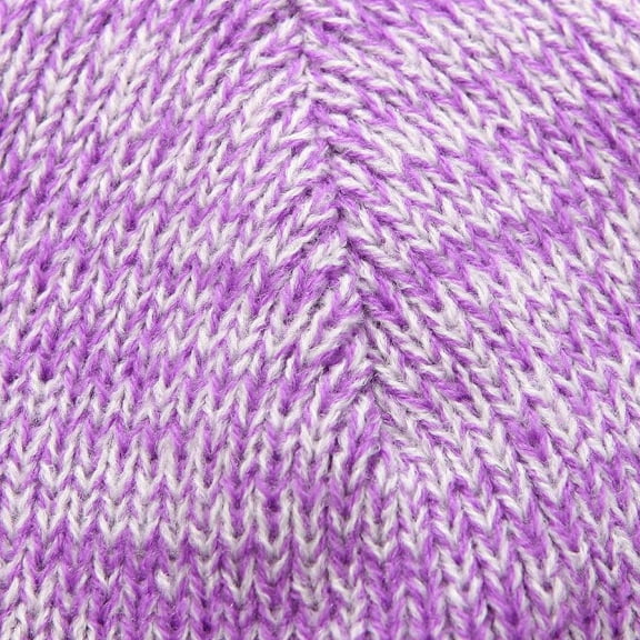 Girls Purple White Mixed Knit Cap