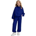 thumbnail image 1 of Girls Quarter zip Sweatsuit Kids Pants Sets Turtleneck Clothing Set Fall 2 Piece Outfits for Teen Girl Clothes for Teen Boys 12 and up Fleece, 1 of 4