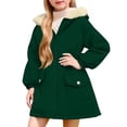 thumbnail image 1 of Girls Quilted Parka Coats Long Sleeve Full Zip Up Puffer Jacket Kids Winter Warm Hooded Outerwear with Pockets, 1 of 6