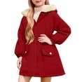 thumbnail image 1 of Girls Quilted Parka Coats Long Sleeve Full Zip Up Puffer Jacket Kids Winter Warm Hooded Outerwear with Pockets, 1 of 6