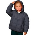 thumbnail image 1 of Girls Quilted Puffer Coat Lightweight Long Sleeve Snap Button Puffer Pullover Fall Winter Warm Hooded Coat with Pocket, 1 of 6