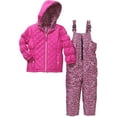 thumbnail image 1 of Girls' Quilted Top and Cheetah Print Bottom Snowsuit with Pockets, 1 of 4