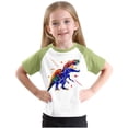 thumbnail image 1 of Girls Raglan Graphic Tees Baseball Summer Cute Short Sleeve T-Shirts Loose Fit Round Neck Casual Going Out Tops Mint Green， 13 Years, 1 of 7