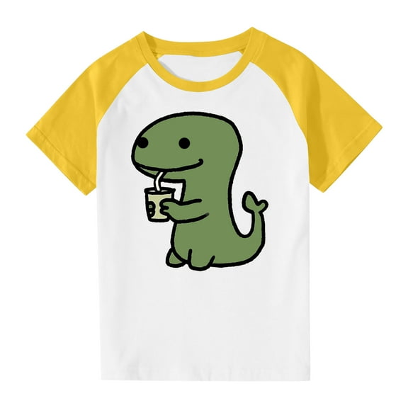 Girls Raglan Graphic Tees Size 3-14 Baseball Summer Cute Short Sleeve T-Shirts Loose Fit Round Neck Casual Tops Yellow， 11 Years