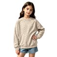 thumbnail image 1 of Girls Raglan Long Sleeve Sweatshirt Cute Leopard Print Pullover Sweatshirts for Girls Cotton Crewneck Sweaters for Teen Girls Trendy Fall Clothing for Teen Girls, 1 of 4