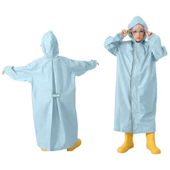 Girls Rain Coat Lightweight Waterproof Girls Rain Jacket Reusable Rain Ponchos with Hood Light Rain Jacket 10-12 Years