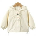 thumbnail image 1 of Girls Rain Jacket Girls Rain Jacket Windbreakers Hooded Rabbit Cartoon Print Raincoats Toddler Rain Coat White 5 Years-6 Years, 1 of 7