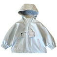 thumbnail image 1 of Girls Rain Jacket Girls Windbreaker Jacket Cartoon Hooded Windbreaker Outerwear Casual Everyday Wear Toddler Rain Coat Light Blue 6 Years-7 Years, 1 of 7