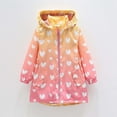 thumbnail image 1 of Girls Rain Jacket, Kids Cute Fleece Lined Raincoat Waterproof Zip Stand Collar Winter Warm Outwear Long Coats Yellow 10Y, 1 of 6