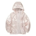 thumbnail image 1 of Girls Rain Jacket Lightweight Windbreaker Coat With Hood Coats for Girls Big Kids, 1 of 3