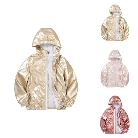 Girls Rain Jacket Lightweight Windbreaker Coat With Hood