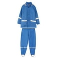 thumbnail image 1 of Girls Rain Jacket Size 12-14 Kids Girls Boys Rain Jacket Lightweight Water Proof Raincoat Hooded Lined Long Windbreaker Kids Chest Waders Blue-2, 8 Year, 1 of 8