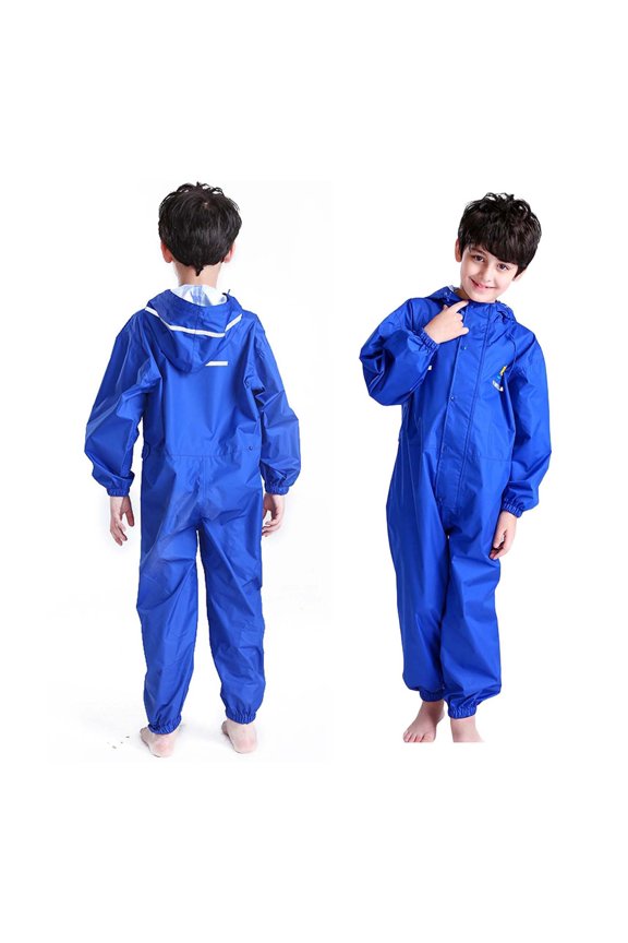Girls Rain Suit 1 Piece Hooded Boys Overalls Waterproof Toddler Boy Rain Jacket 2-3 Years Overalls Boys