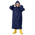 thumbnail image 1 of Girls Rain Wear Children's Raincoat With School Bag And Hood Solid Color Long Design For Students, 1 of 1