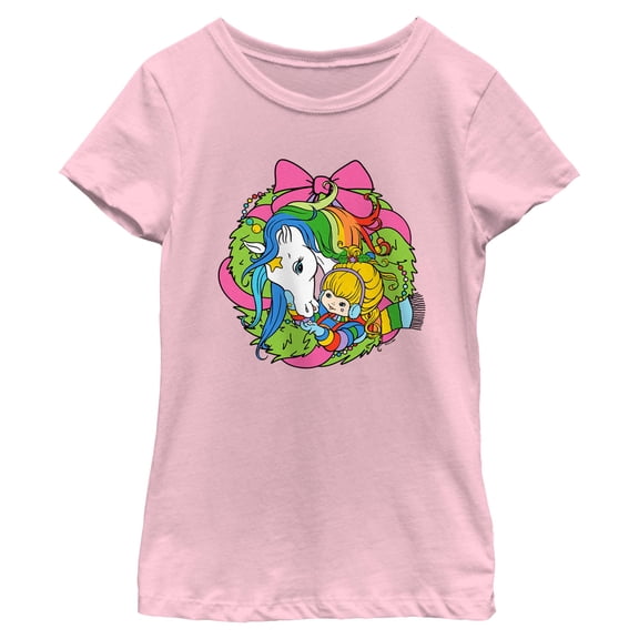 Girls Rainbow Brite Starlite and Brite Wreath T Shirt