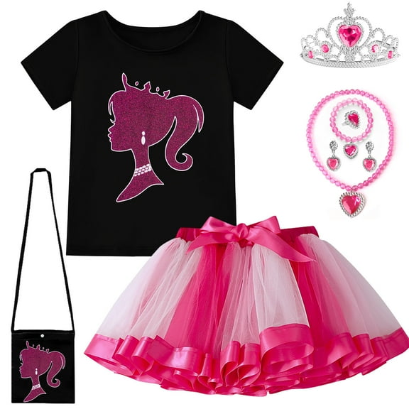 Girls Rainbow Tutu Tulle Dress Set Toddler Kids Birthday Outfit Halloween Christmas Dress Up