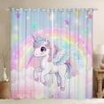 thumbnail image 1 of Rainbow Unicorn Curtains Unicorn 30%-50% Blackout Curtains,Galaxy Stars Fantasy Decor Bedroom Curtains Blue Pink Gradient Window Curtains Kawaii Unicorn Print Curtains,2 Panels (42Wx90L), 1 of 5