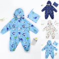 thumbnail image 1 of Girls Raincoat, Kids Toddler Rain Suit for Boys Girls One Piece Hoodie Zipper Cartoon Waterproof Coverall Rain Jacket, 1 of 5