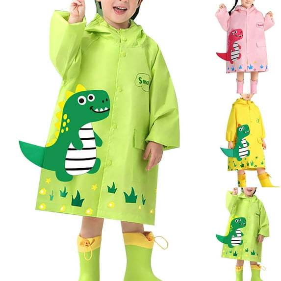 Girls Raincoat,Yellow Jacket,3t Rain Jacket Girls Kids Raincoats For Girls Boys Waterproof Rain Jacket Cartoon Dinosaur Children Toddler Rain Wear Children Rain Poncho