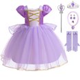 thumbnail image 1 of Girls Rapunzel Princess Costume Puff Sleeve Sequin Cosplay Dress with Accessories, 1 of 7