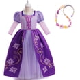 thumbnail image 1 of Girls Rapunzel Princess Dress Adventure Dress Up Birthday Outfits, 3-9Y, 1 of 6
