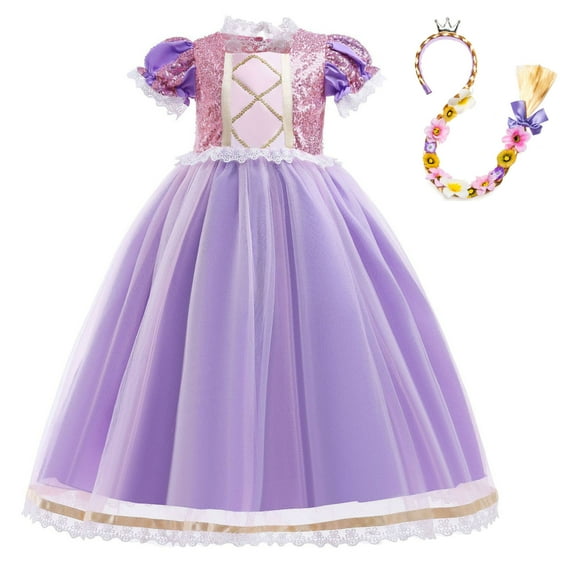 Girls Sofia Princess Dress Female Birthday Dress Up Costumes, Size for 3-9