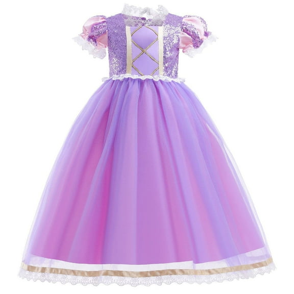 Girls Sofia Princess Dress Female Birthday Dress Up Costumes, Size for 3-9