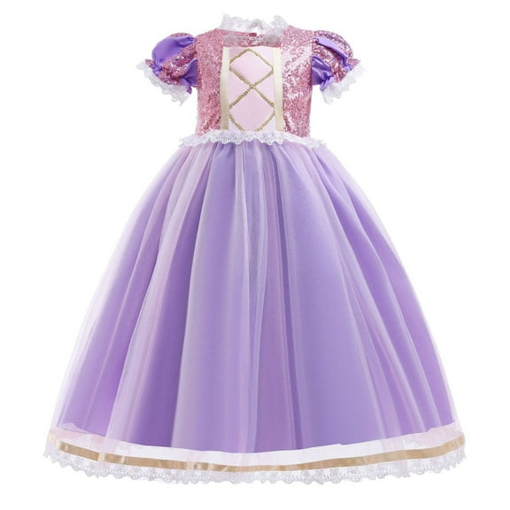 Girls Sofia Princess Dress Female Birthday Dress Up Costumes, Size for 3-9
