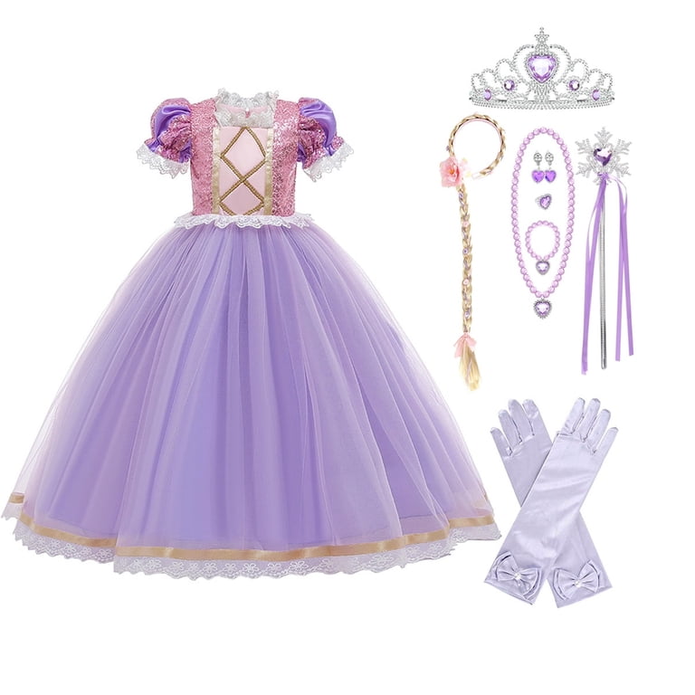 open lace back dress Sofia the First Purple Kids Dress Everyday Costume