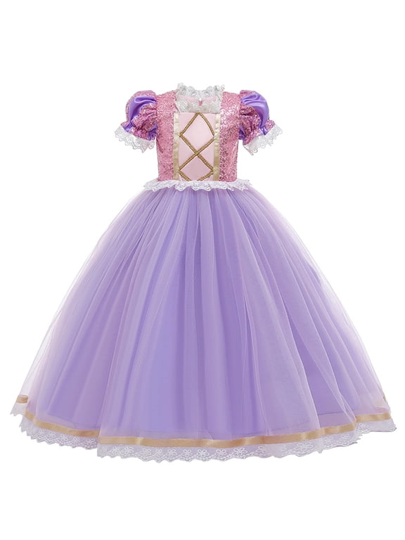 Girls Princess Costume Birthday Christmas Halloween Cosplay Carnival Fancy Dress,Child 4t