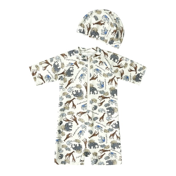 Girls Rash Guard Long Sleeve Girls Rash Guard Swimsuit Bathing Suits for Teenage Girls Swim Shorts Girls Swimsuit with Adorable Cartoon Animal and Floral Print Zipper Rash Guard Long Sleeve Beachwear