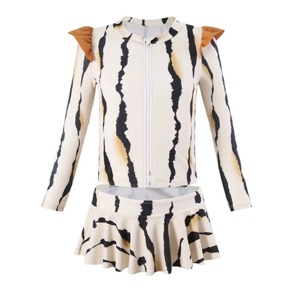 Girls Rash Guard Long Sleeve Toddler Swimsuit Bathing Suits Kids 2 Piece Swimsuit Long Sleeve Two Piece Girls Swimwear Set For Beach Swimming And Comfort