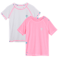 thumbnail image 1 of Girls' Rash Guard Shirt - 2 Pack UPF 50+ Short Sleeve Quick Dry Swim Shirt (Size: 4-16), 1 of 6