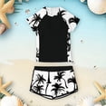 thumbnail image 1 of Girls Rash Guard Swimsuit Two Piece Short Sleeve Shorts Bathing Suit Trendy Spring Summer Fall Child Swimwear, 1 of 5