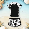 thumbnail image 1 of Girls Rash Guard Swimsuit Two Piece Short Sleeve Shorts Bathing Suit Trendy Spring Summer Fall Child Swimwear, 1 of 5