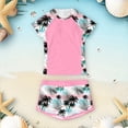 thumbnail image 1 of Girls Rash Guard Swimsuits Two Pieces Long Sleeve Shorts Bathing Suit Trendy Spring Summer Fall Child Swimwear, 1 of 5