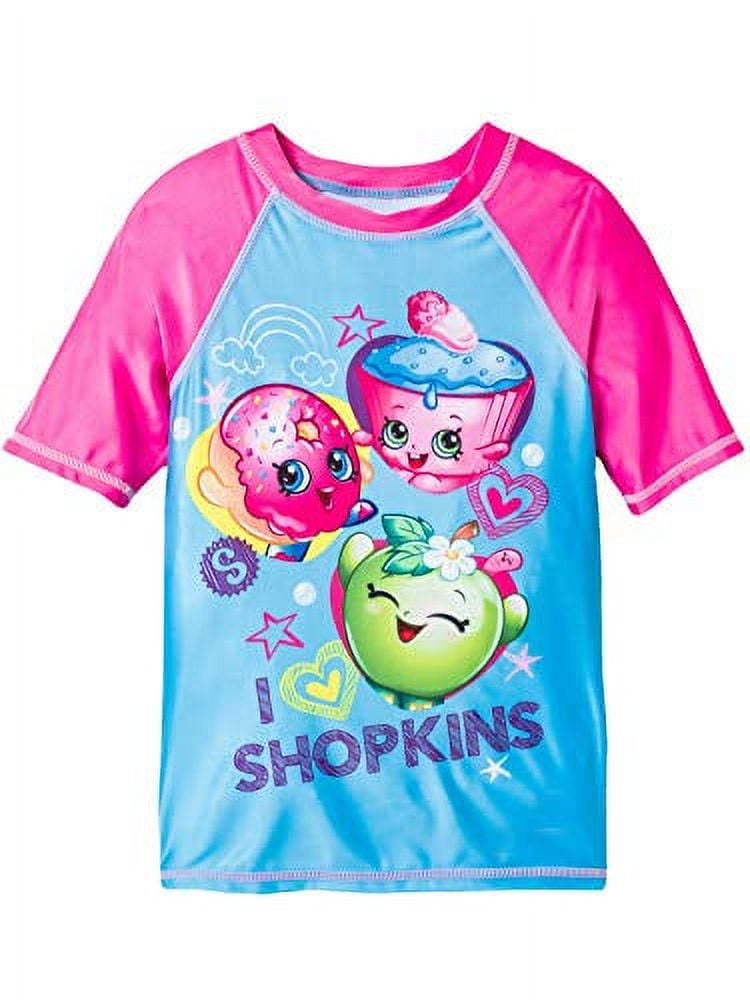 Shopkins Girls Rash Guard Swimwear Swim Top 8742987PK Walmart