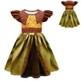 thumbnail image 1 of Girls Raya Cosutme Ruffle Sleeve Dress Princess Cartoon Dress up, 1 of 7