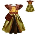 thumbnail image 1 of Girls Raya Cosutme Ruffle Sleeve Dress Princess Cartoon Dress up, 1 of 7