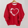 thumbnail image 1 of Girls Red Butterfly and Heart Graphic Sweatshirt | Soft Stretch Long Sleeve Crewneck | Valentine's Day Spring Casual Top for Kids Youth (Ages 4-14),Size 8 T, 1 of 9