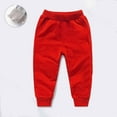 thumbnail image 1 of Girls Red Cotton Jogger Pants for Girls 2T-10 - Elastic Waist, Side Pockets, Machine Washable & Skin-Friendly Durable Casual Daily Wear,Size 1 Tear, 1 of 5
