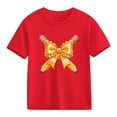 thumbnail image 1 of Girls Red Cotton T-Shirt | Cute Kids Graphic Tee with Pencil Design, Soft Short Sleeve Crewneck Top for Kids and Little Girl | Casual Everyday Wear,Size 3 T, 1 of 9