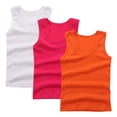 thumbnail image 1 of Girls Red Cotton Tank Tops 3-Pack Sleeveless U-Neck Soft Summer Shirts for Kids,Size 4 T, 1 of 3