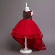 Girls Red Dress without Sleeves For wedding, Pageant, Graduation, Birthday, Christmas and New Years ages 6 years old