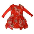 thumbnail image 1 of Girls Red Floral Print Bohemian Ruffle Tiered Dress 11/12, 1 of 1