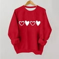 thumbnail image 1 of Girls Red Heart Print Sweatshirt, Soft Long Sleeve Crewneck, Valentine's Day Kids Top, Stretchy Machine Washable Cute Casual Shirt for Youth,Size 4 T, 1 of 9