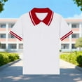 thumbnail image 1 of Girls Red Polo Shirt - 100% Cotton Short Sleeve Tagless School Uniform for Kids (3-14 Years),Size 14-15 T, 1 of 5